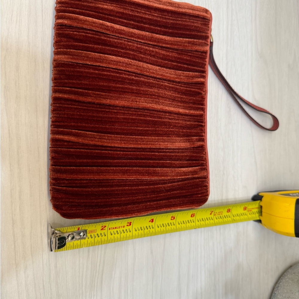 Elegant Velvet Clutch in Rich Burnt Orange - Picture 6 of 12